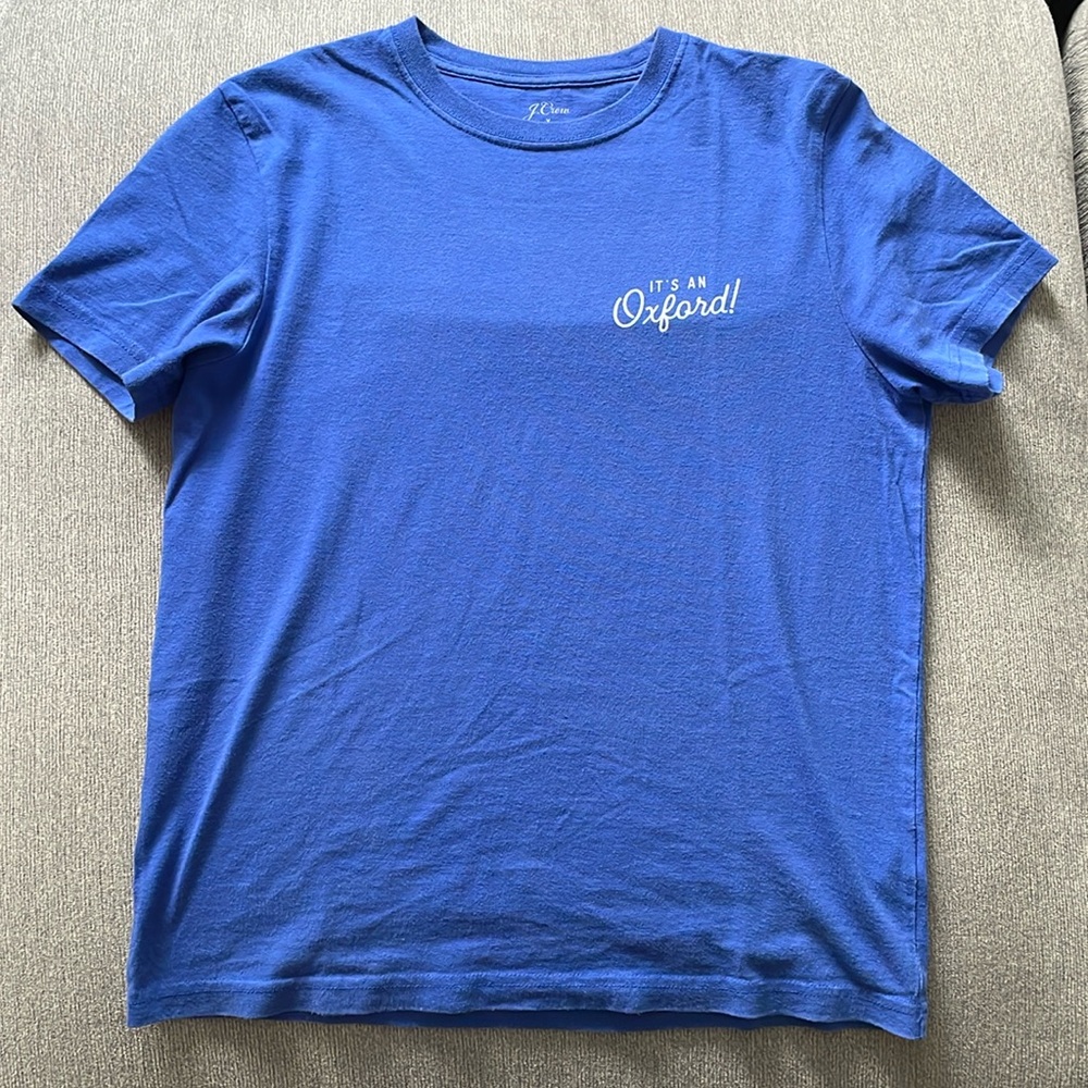 JCrew x Oxford Pennant Blue Tee, Size M